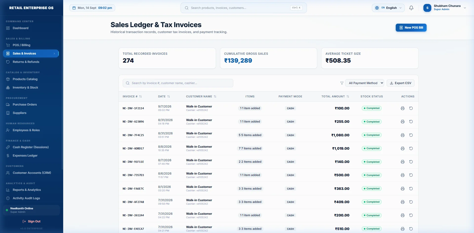 Sales and Invoices Ledger